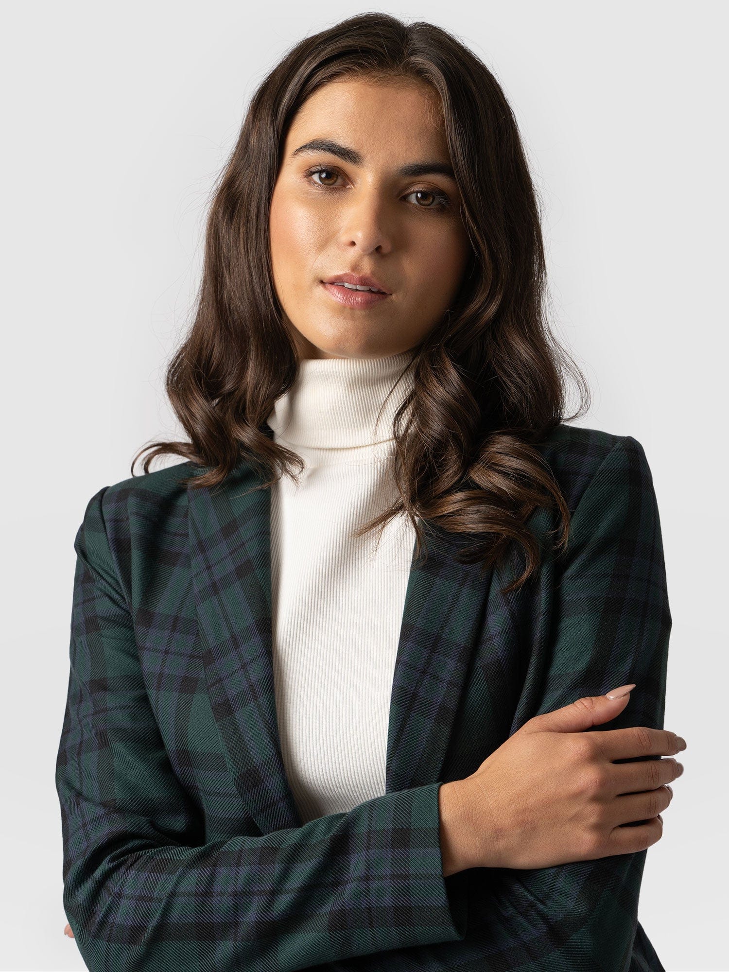 Cambridge Blazer Green Check - Women's Blazers | Saint + Sofia® UK